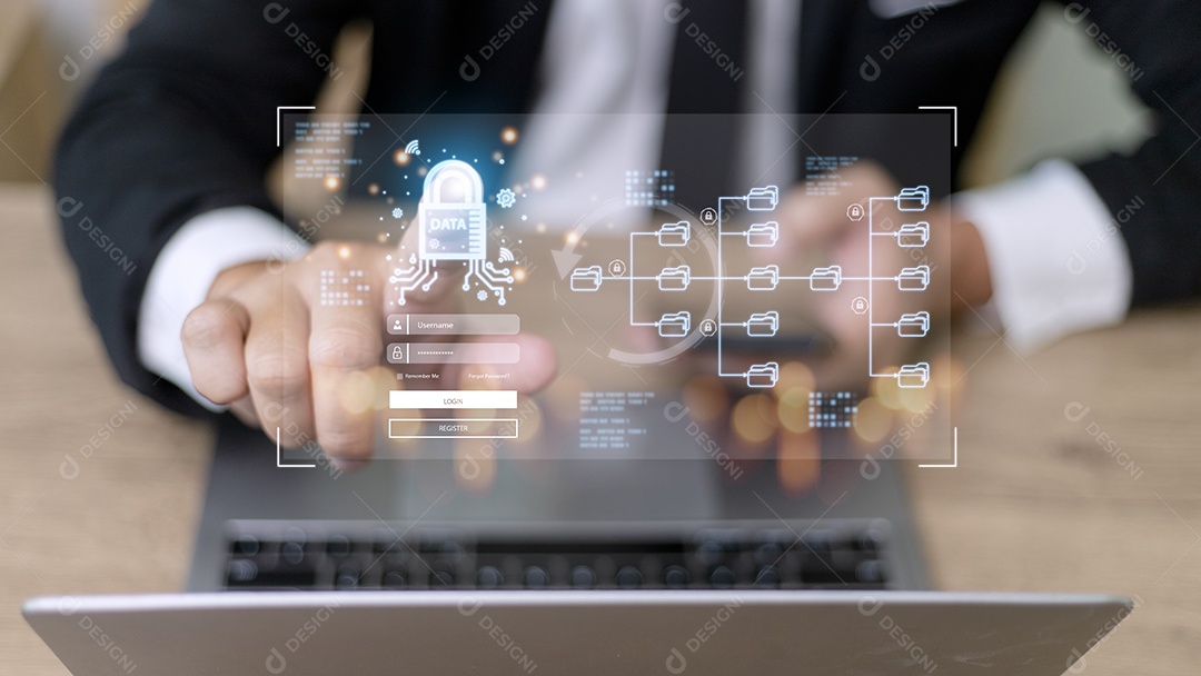 Conceito de segurança cibernética, segurança da informação e criptografia