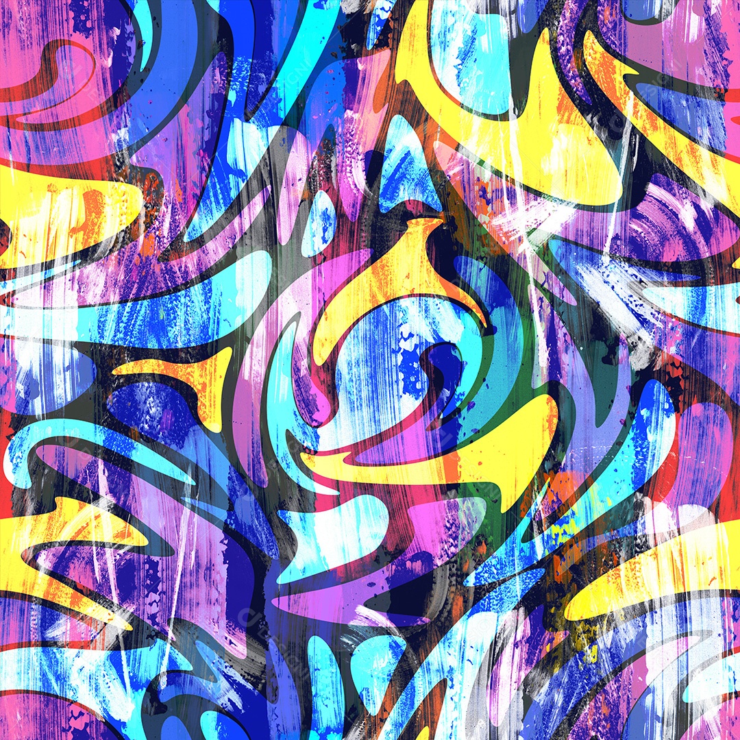 Fundo multicolorido de graffiti com letras spray letras coloridas