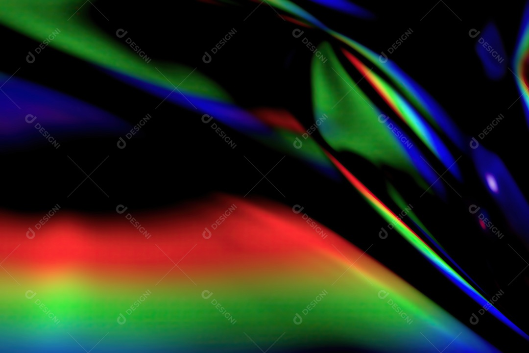 Objetos de néon em um fundo preto