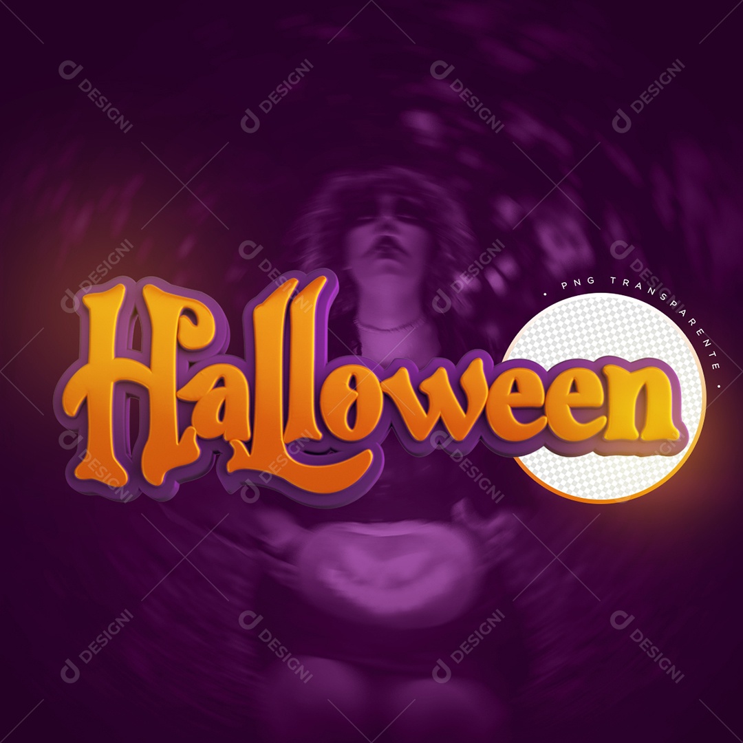 Halloween Selo 3D do Dia Das Bruxas para Composição PSD