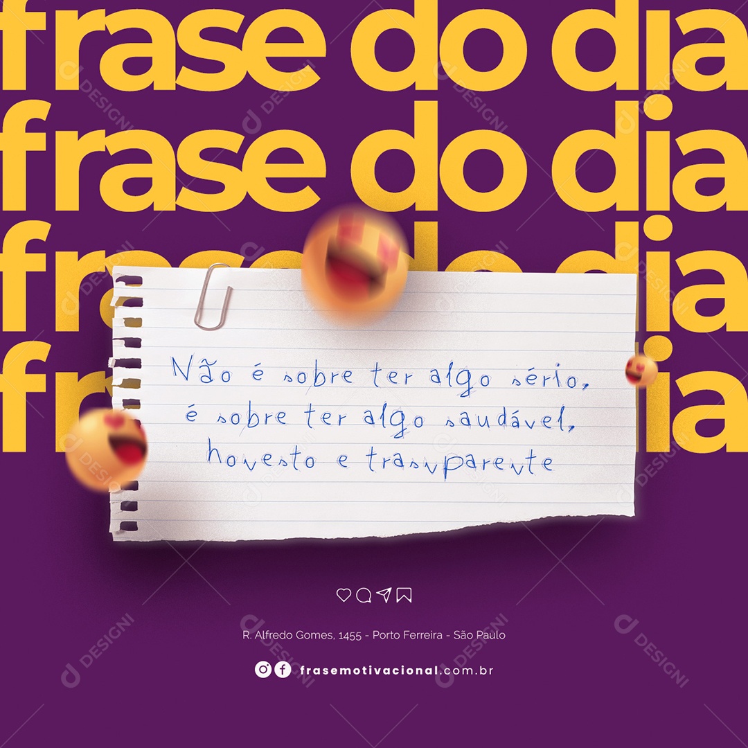 É Sobre Ter Algo Saudável Frase Motivacional Social Media PSD Editável