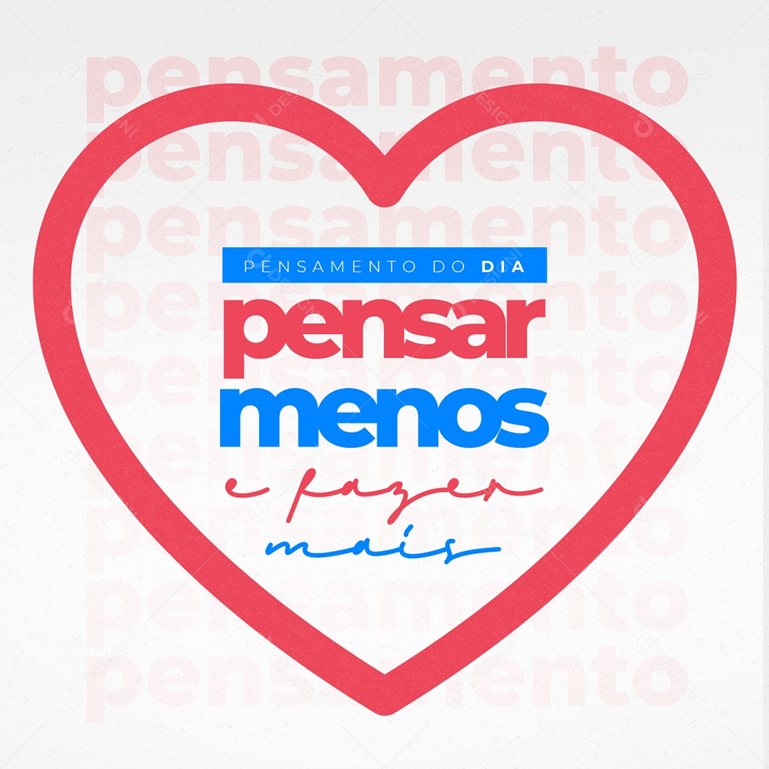 Pensar Menos e Fazer Mais Frase Motivacional Social Media PSD Editável