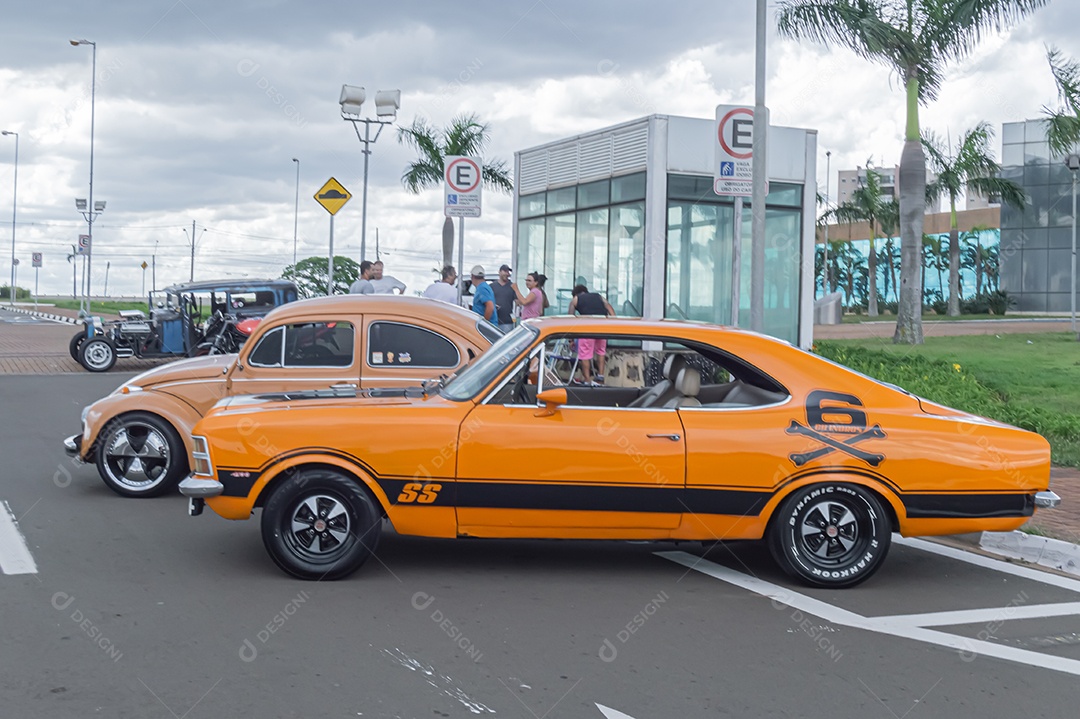 Carros em feira de velhos e tunacars.
