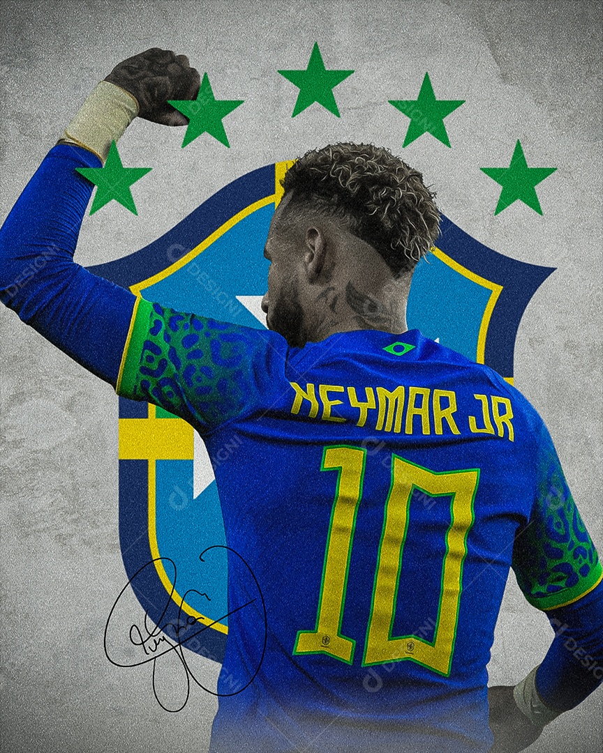 Social Media Jogador de Futebol Neymar Seleção Brasileira PSD Editável