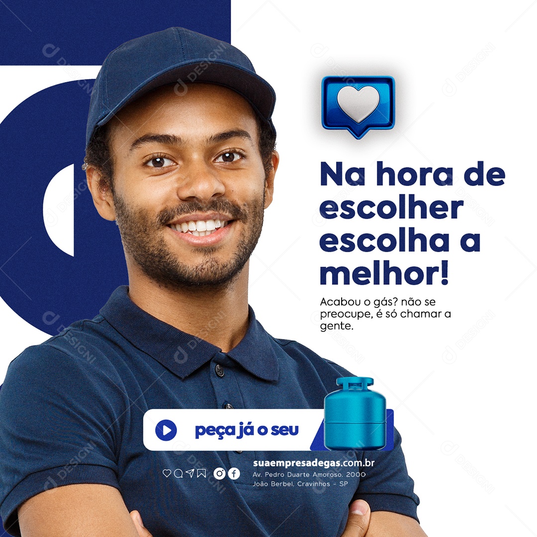 Na hora de Escolher Escolha a Melhor Gás de Cozinha Social Media PSD Editável