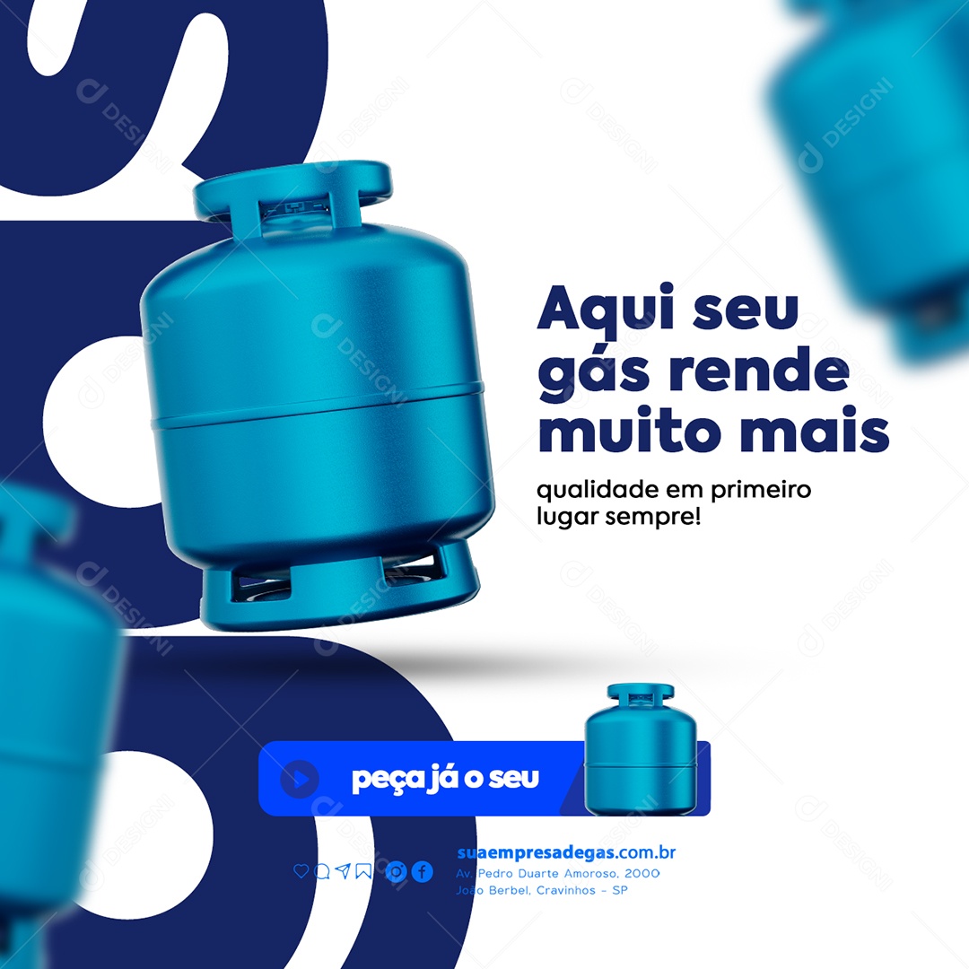 Aqui Seu Gás Rende Muito Mais Social Media PSD Editável