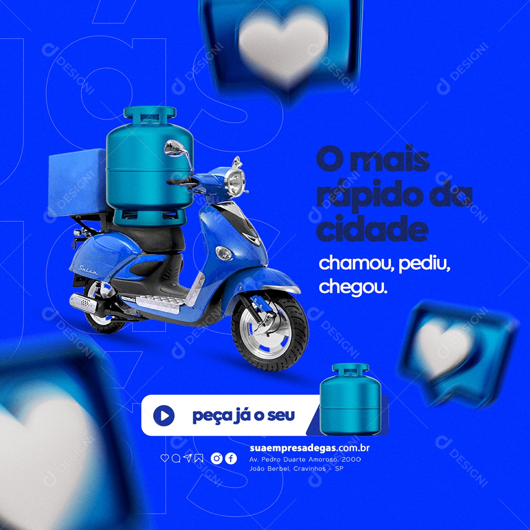 O Mais Rápido da Cidade Gás Social Media PSD Editável