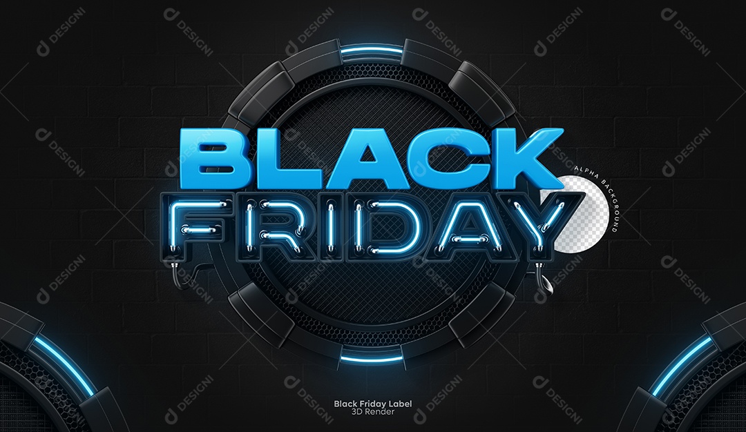 Selo 3D Para Composição Black Friday Promoções PSD