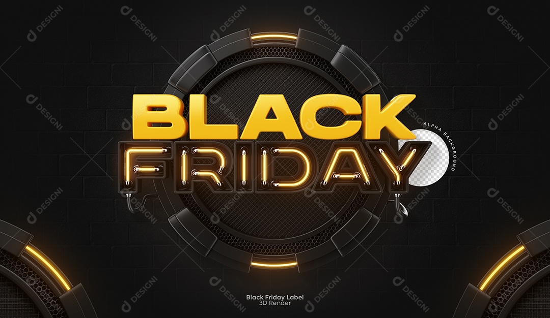 Selo 3D Para Composição Black Friday Promoções PSD