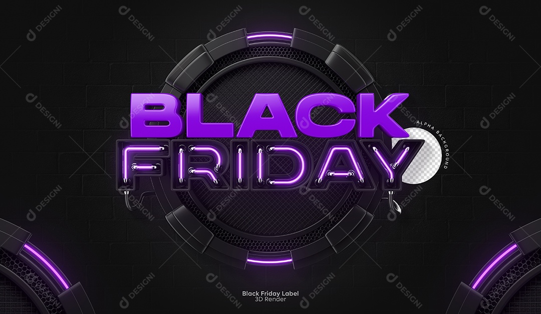 Selo 3D Para Composição Black Friday Promoções PSD