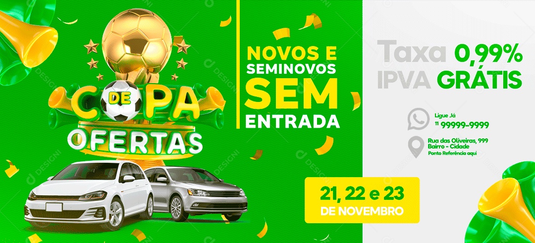 Banner Copa de Ofertas Venha Conferir Social Media PSD Editável