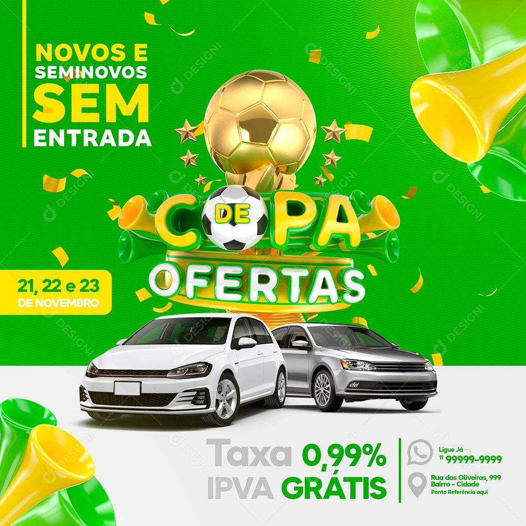 Copa de Ofertas Venha Conferir Social Media PSD Editável