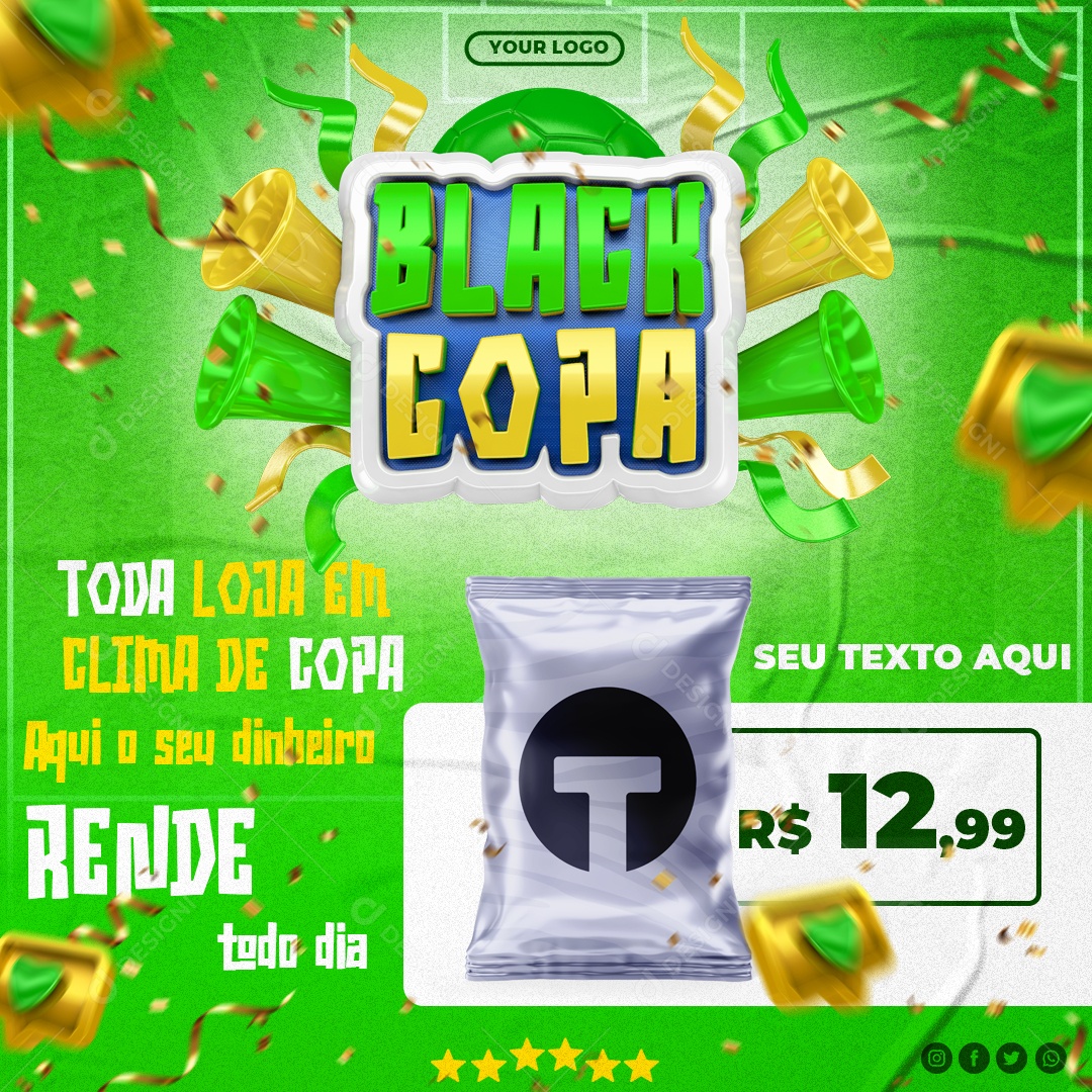 Promoção Black Copa Venha Conferrir Nossas Promoções Social Media PSD Editável