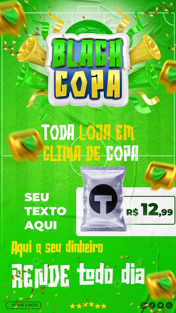Promoção Black Copa Venha Conferrir Nossas Promoções Social Media PSD Editável
