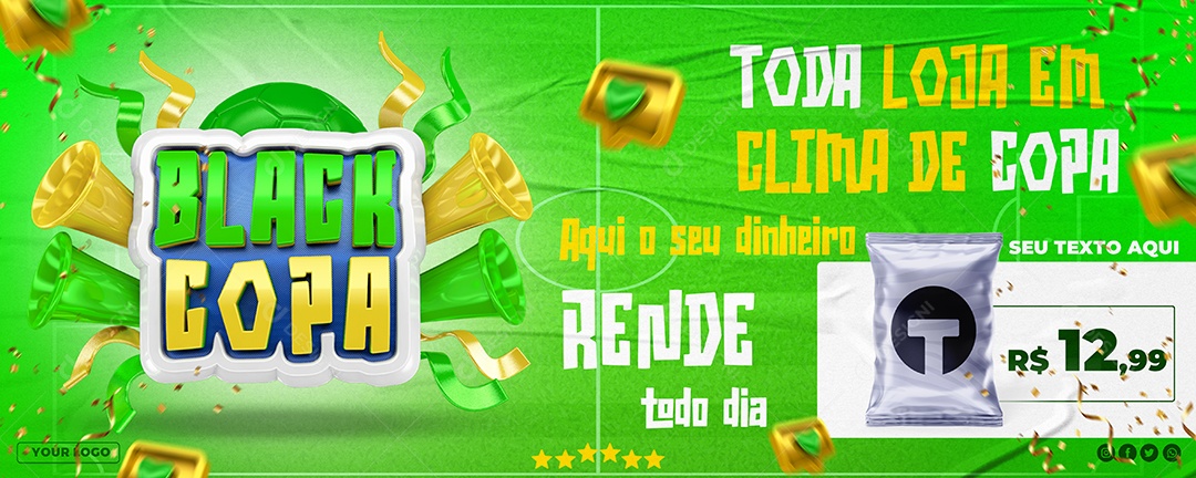 Promoção Black Copa Venha Conferrir Nossas Promoções Social Media PSD Editável