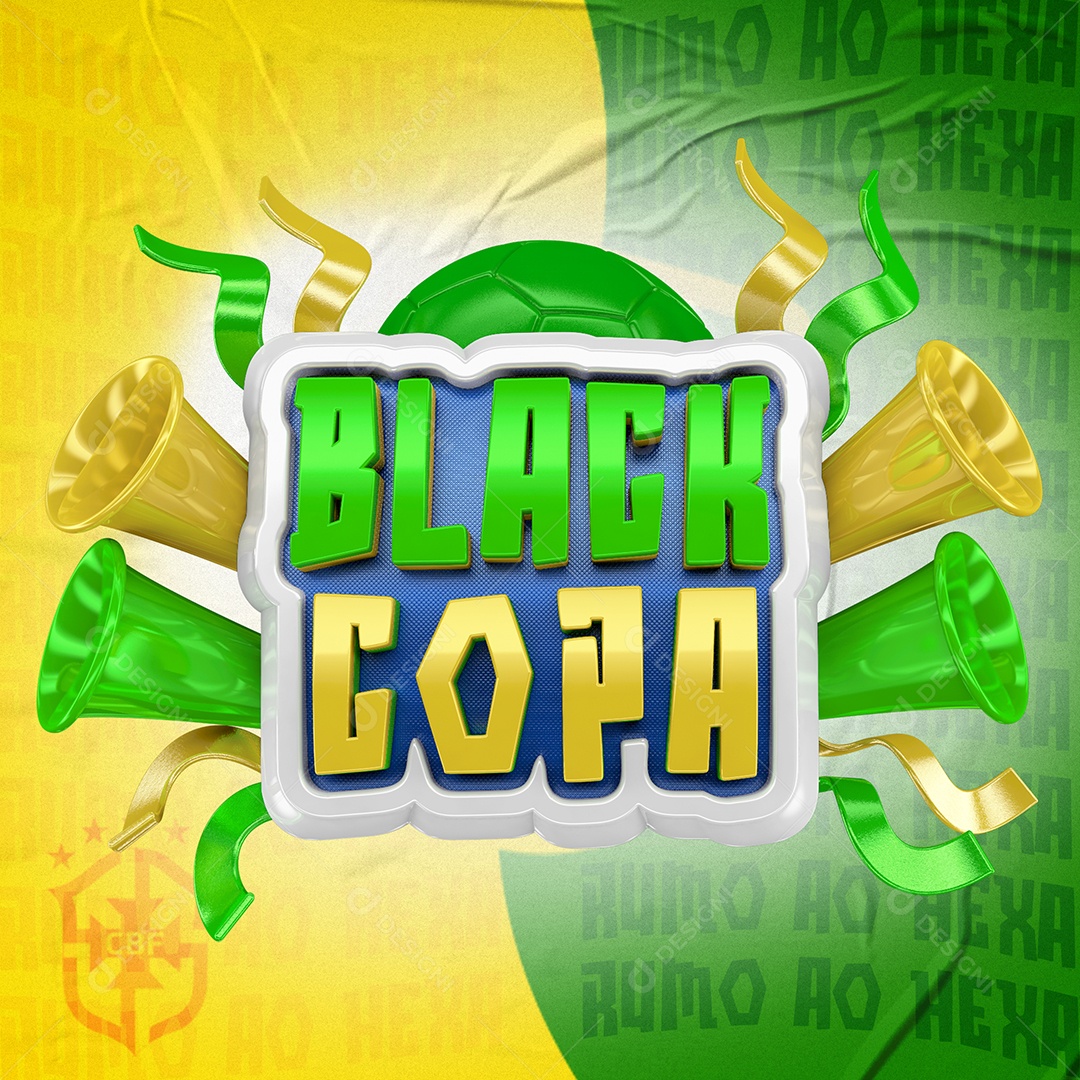 Selo 3D Black Copa Venha Conferrir Nossas Promoções PSD