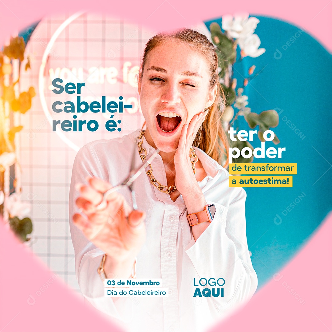 Dia do Cabelereiro 3 de Novembro Data Comemorativa Social Media PSD Editável