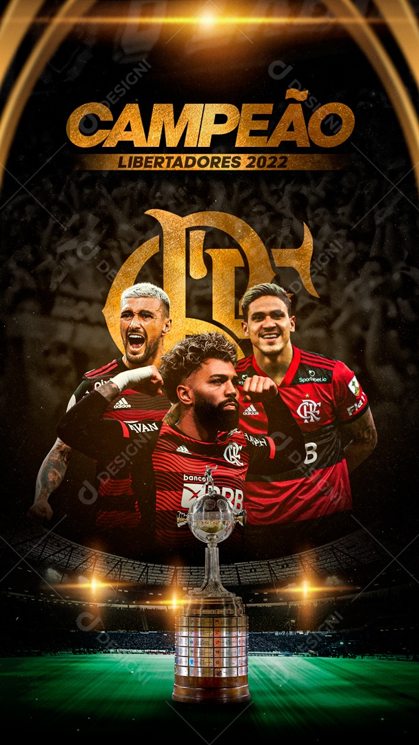 Flyer Campeão Libertadores Flamengo Social Media PSD Editável