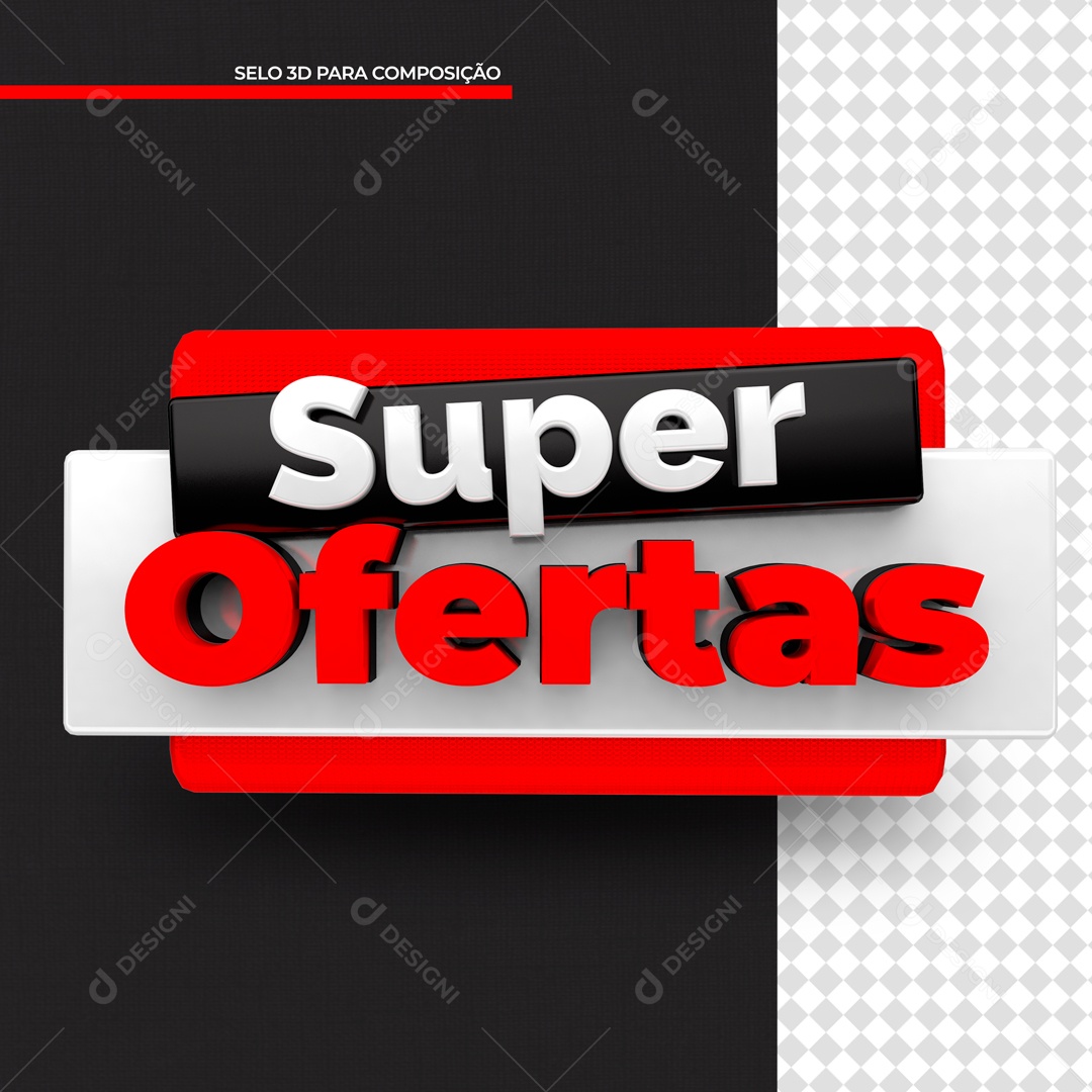 Selo 3D Para Composição Super Ofertas PSD