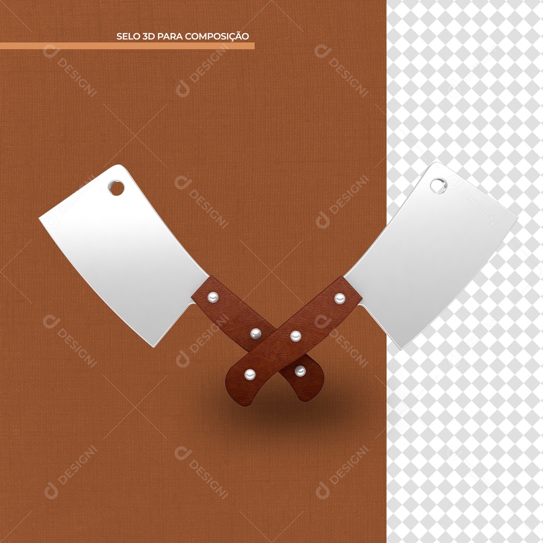 Elemento 3D Para Composição Faca De Açougue PSD