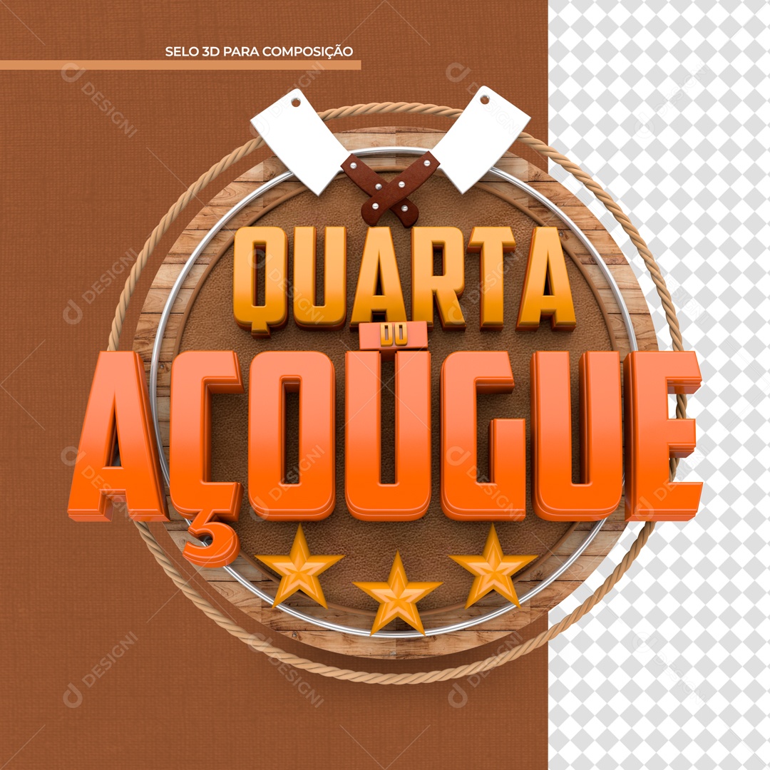 Selo 3D Para Composição Quarta Do Açougue Carne PSD