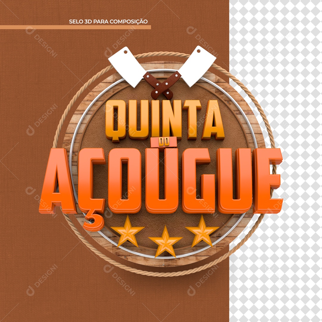 Selo 3D Para Composição Quarta Do Açougue Carne PSD
