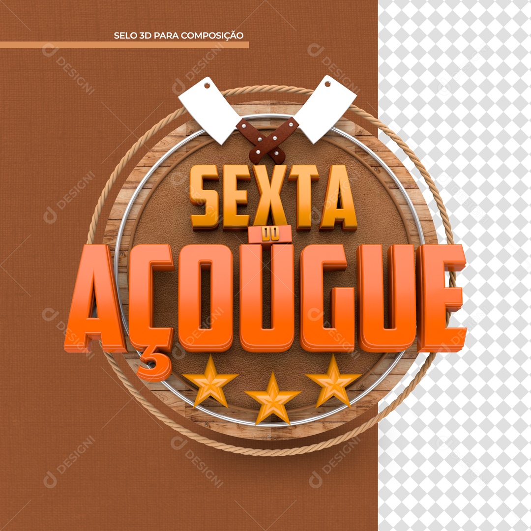 Selo 3D Para Composição Sexta Do Açougue PSD