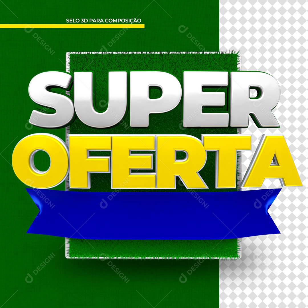 Selo 3D Para Composição Super Oferta Promoção PSD