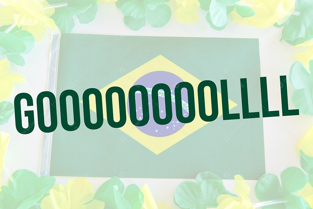 Bandeira do Brasil em fundo verde e amarelo, 7 de setembro