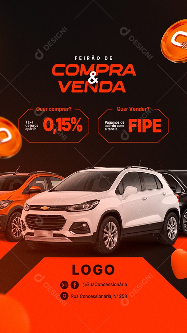Story Feirão de Compra e Venda Quer Comprar Que Vender Concessionária Social Media PSD Editável