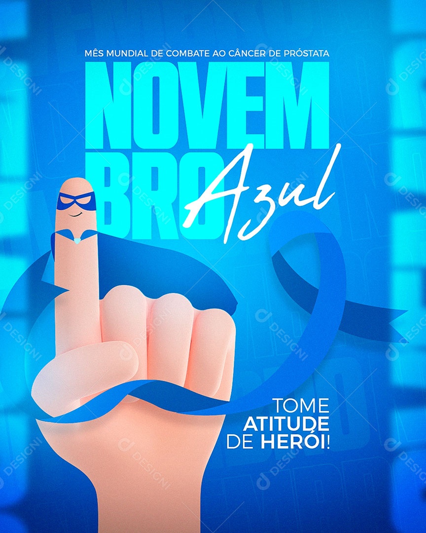 Novembro Azul Mês de Prevenção ao Câncer de Próstata Social Media PSD Editável