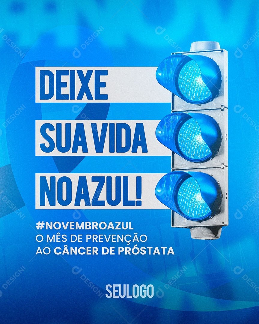Novembro Azul Mês de Prevenção ao Câncer de Próstata Social Media PSD Editável