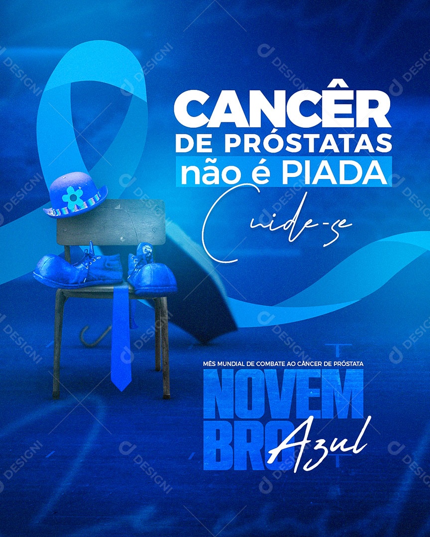 Novembro Azul Mês de Prevenção ao Câncer de Próstata Social Media PSD Editável