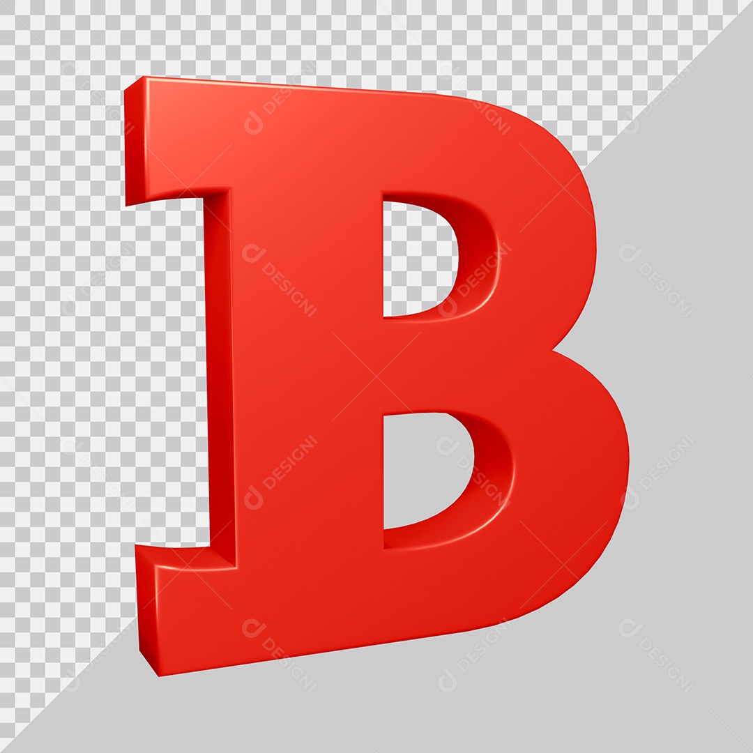 Elemento 3D Para Composição Letra B Vermelha PSD