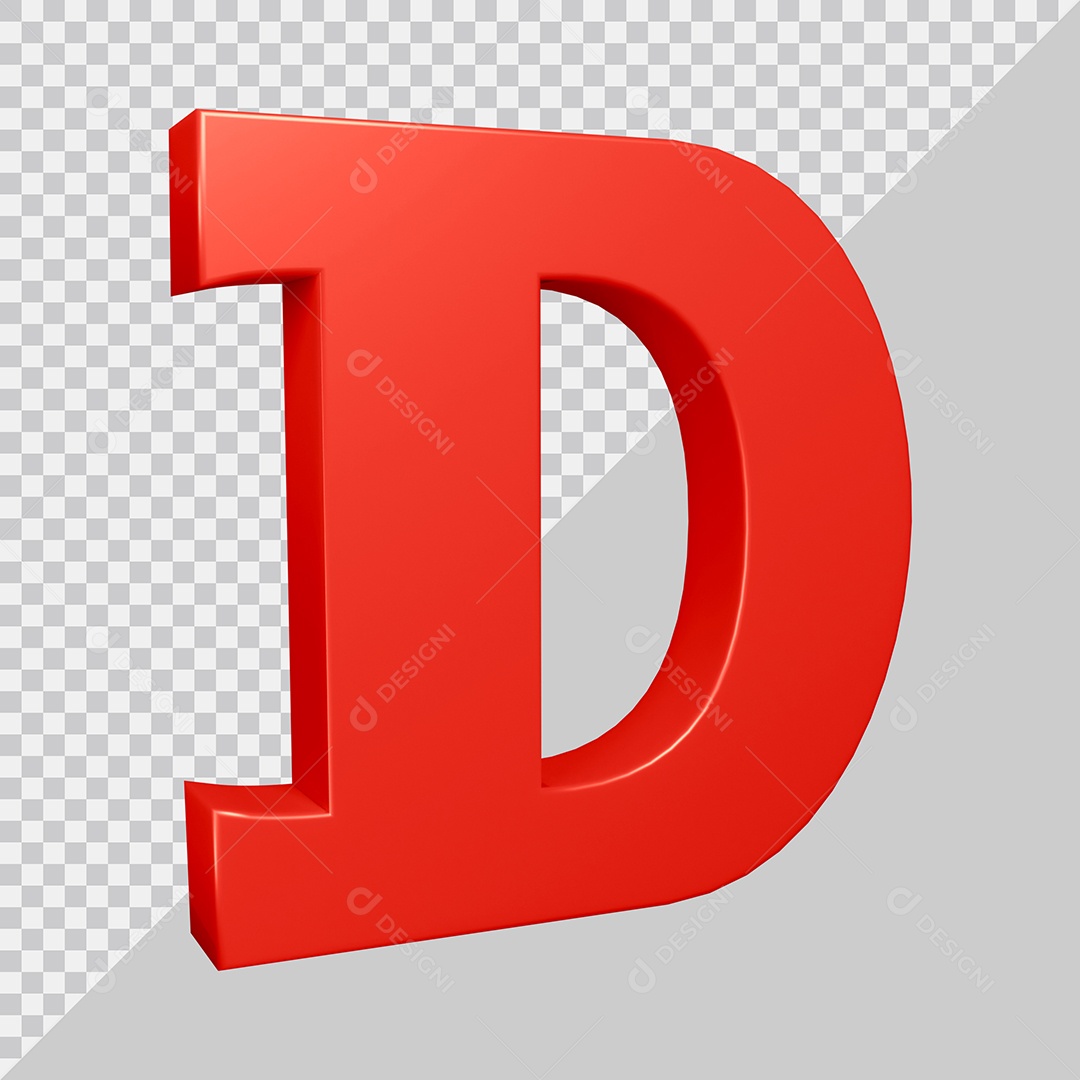 Elemento 3D Para Composição Letra D Vermelha PSD