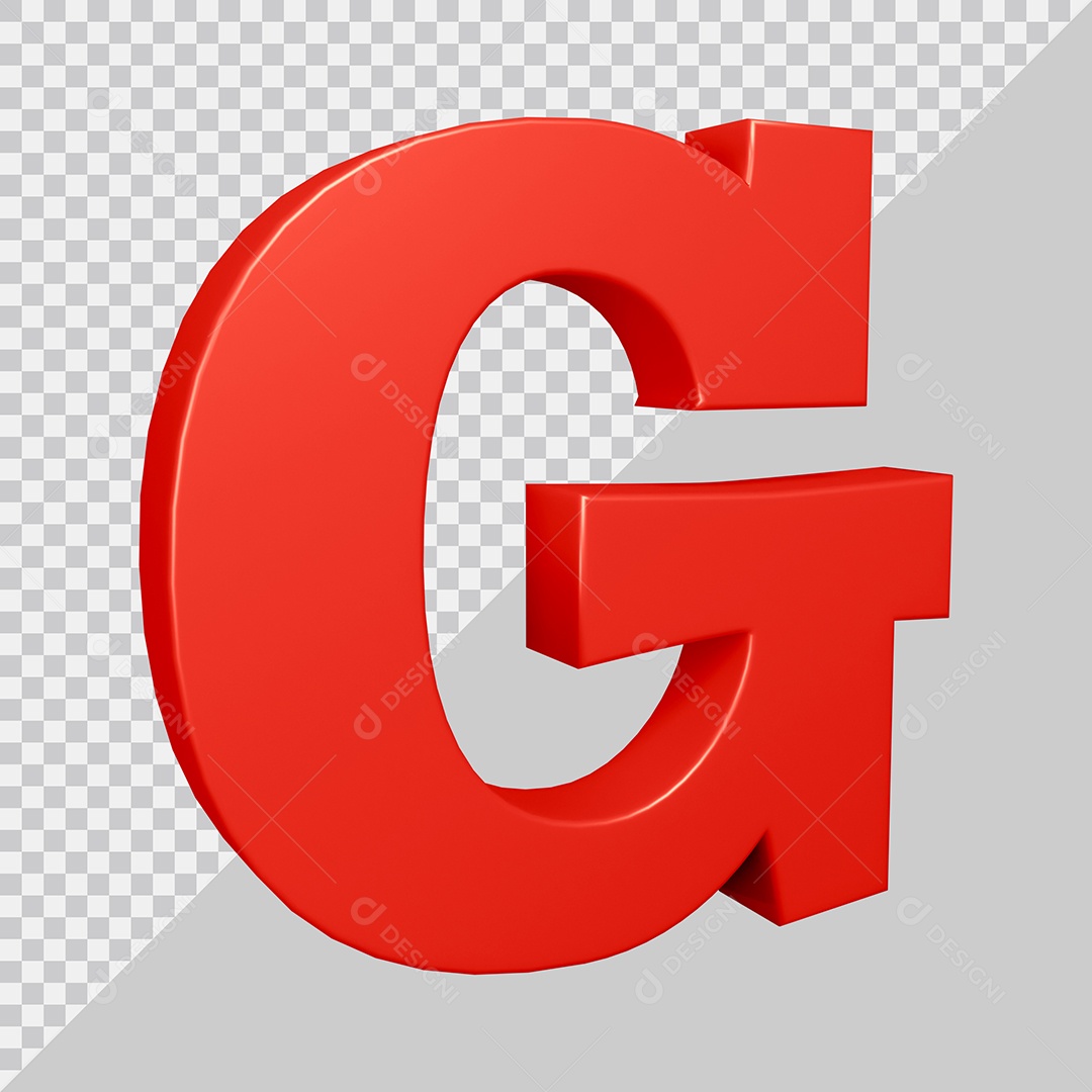 Elemento 3D Para Composição Letra G Vermelha PSD