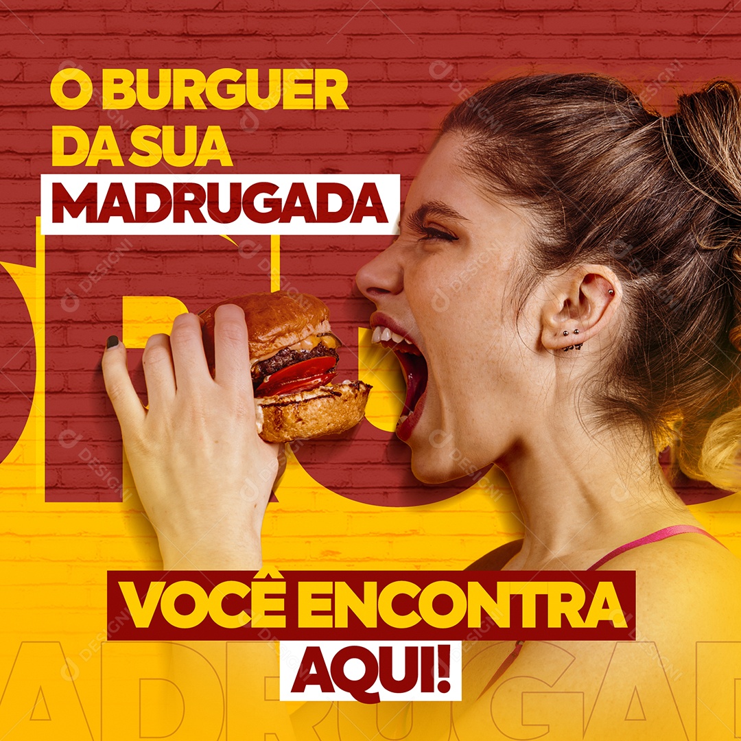 O Burger Da Sua Madrugada Peça Já O Seu Social Media PSD Editável