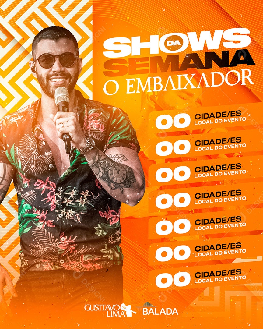 Flyer Shows da Semana o Embaixador Social Media PSD Editável