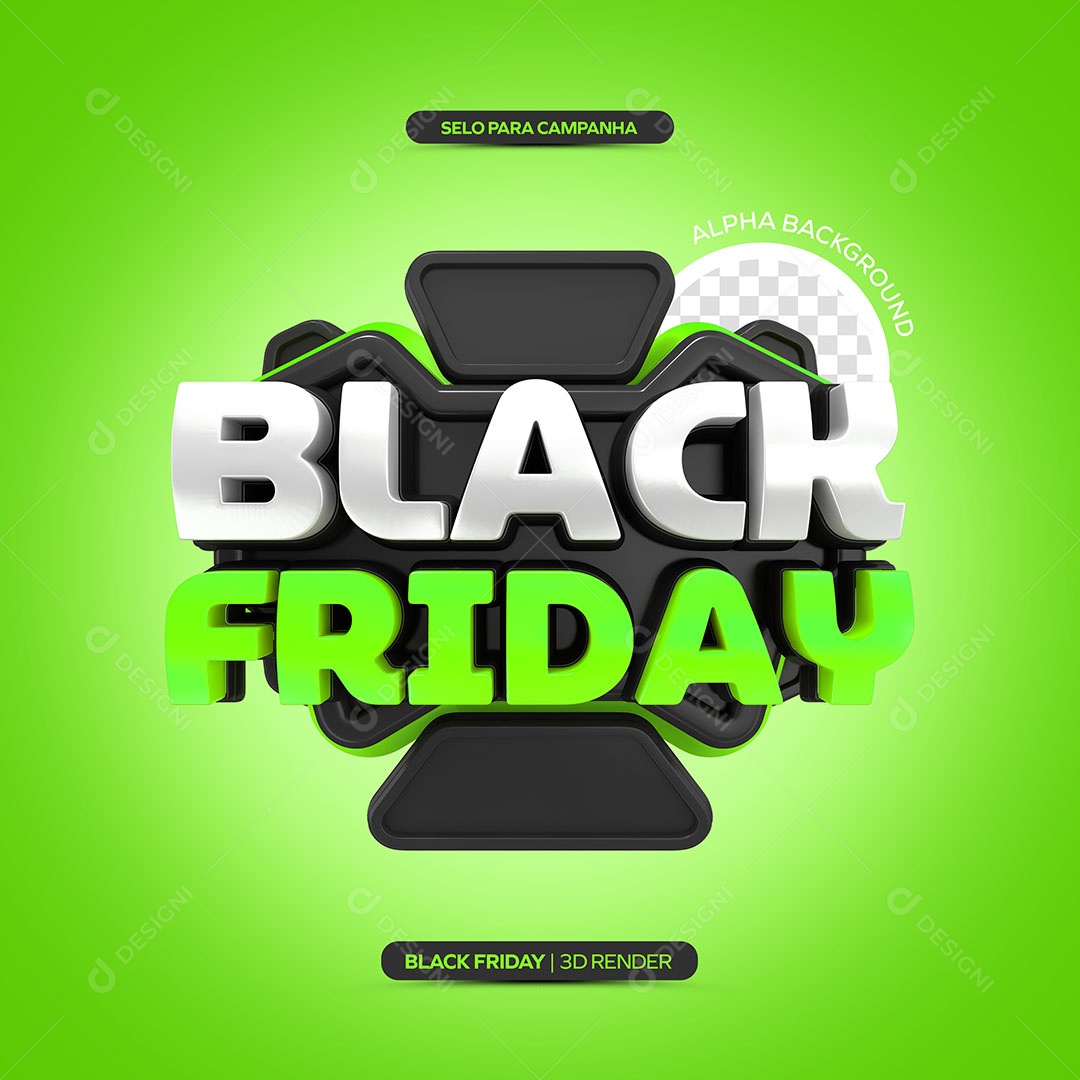 Selo 3D Para Composição Black Friday PSD