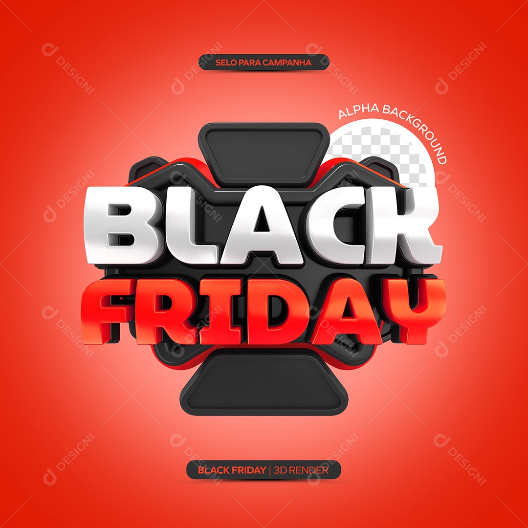 Selo 3D Para Composição Black Friday PSD