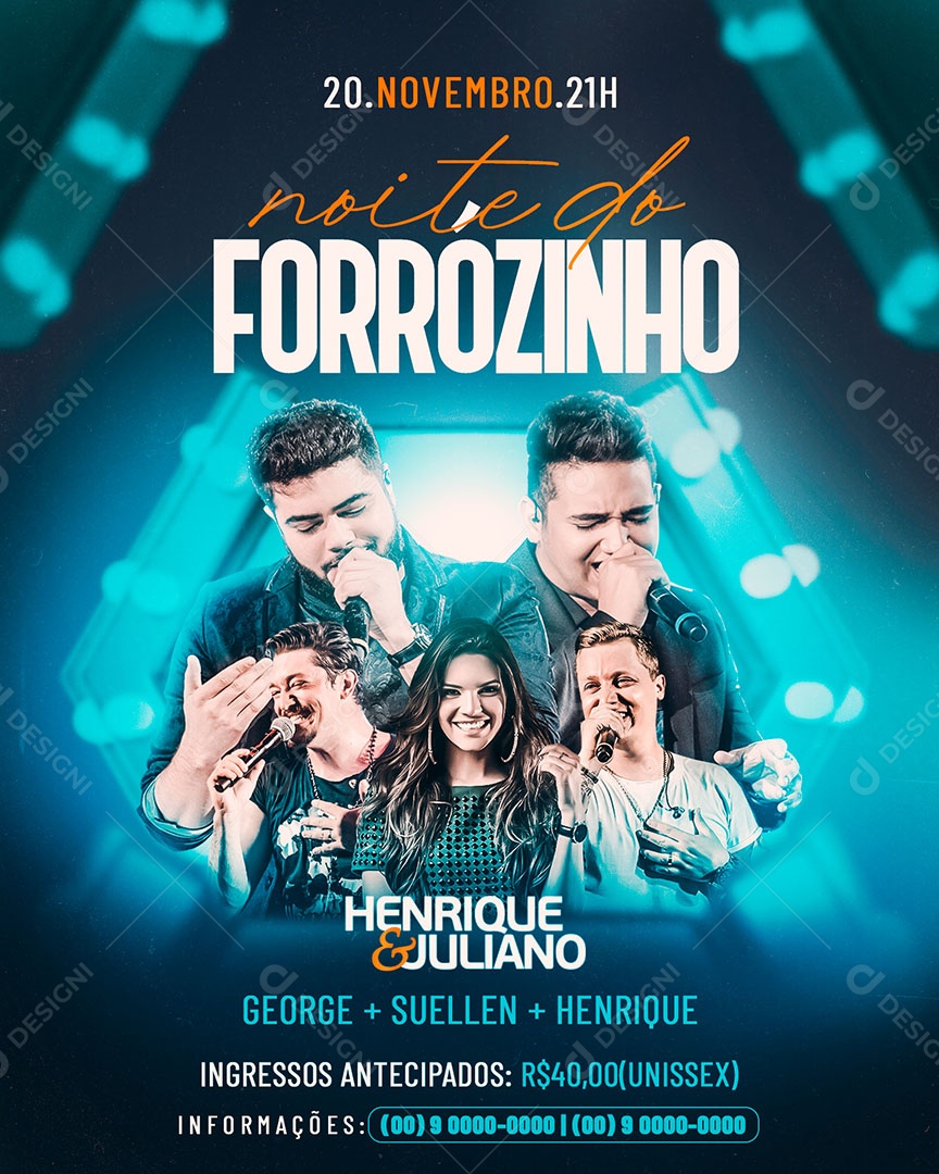 Flyer Noite do Forrozinho 20 de Novembro Social Media PSD Editável