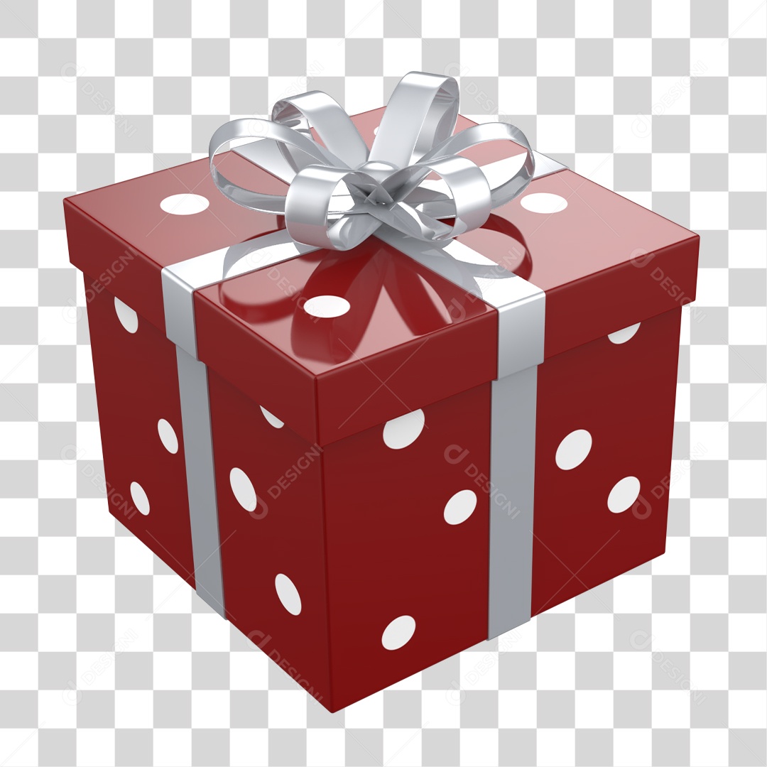 Caixa de Presente Vermelho Elemento 3D Conceito de Natal PNG Transparente