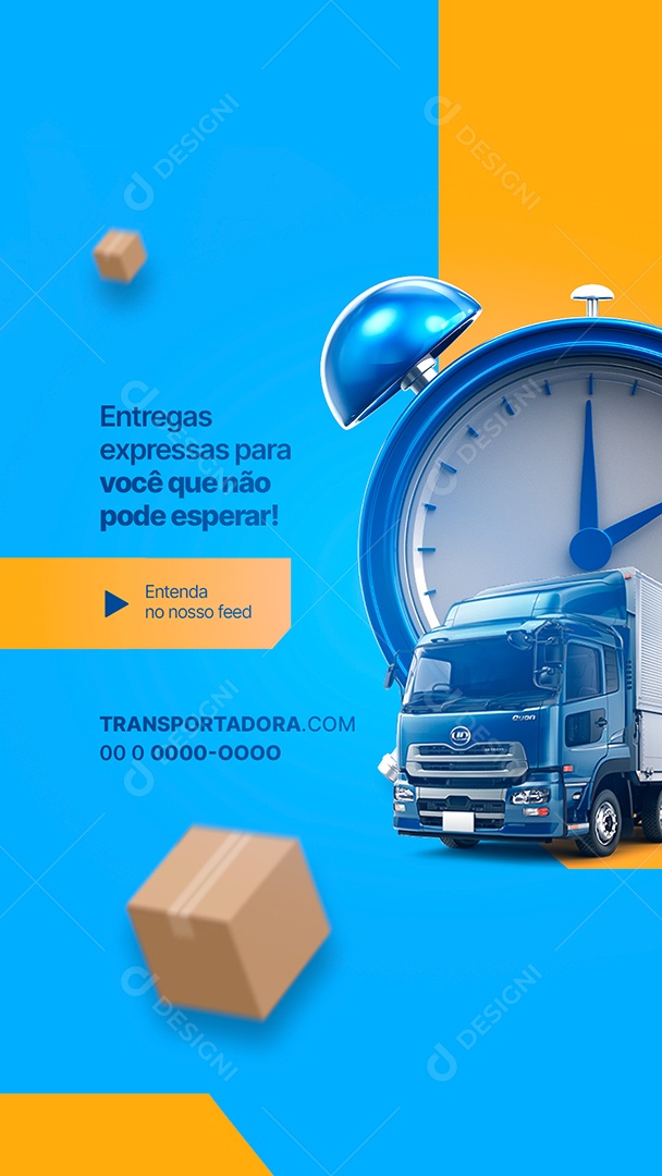 Story Entregas Expressas Para Você Transportadora Social Media PSD Editável