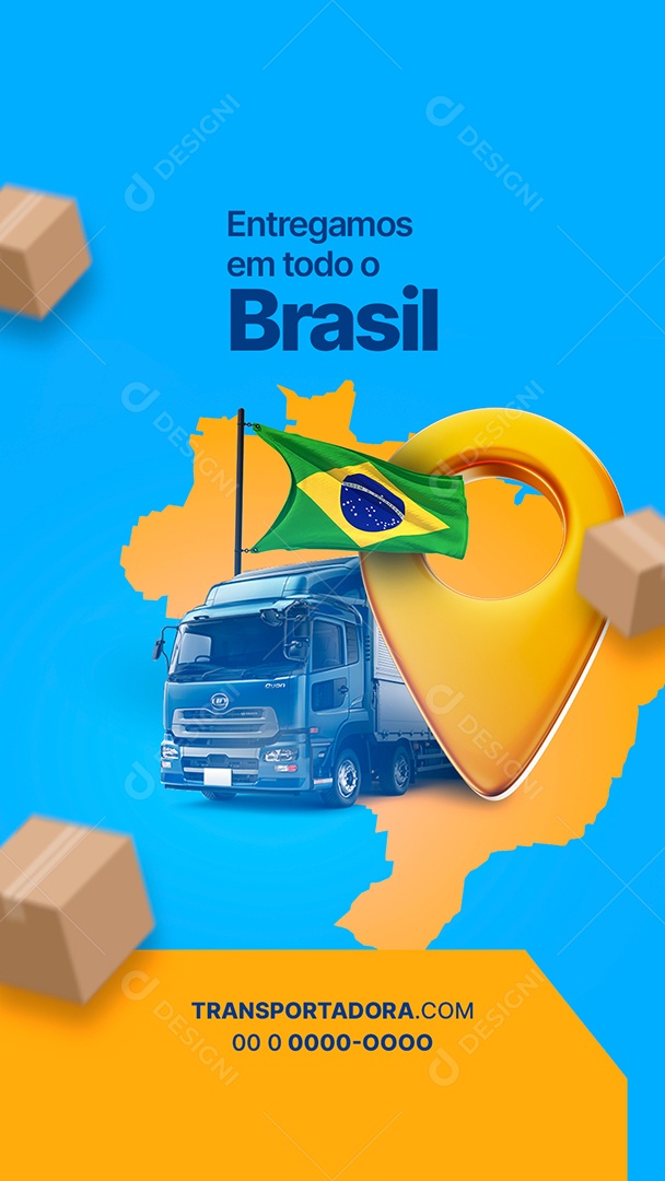 Story We deliver all over Brazil Carrier Social Media Editable PSD