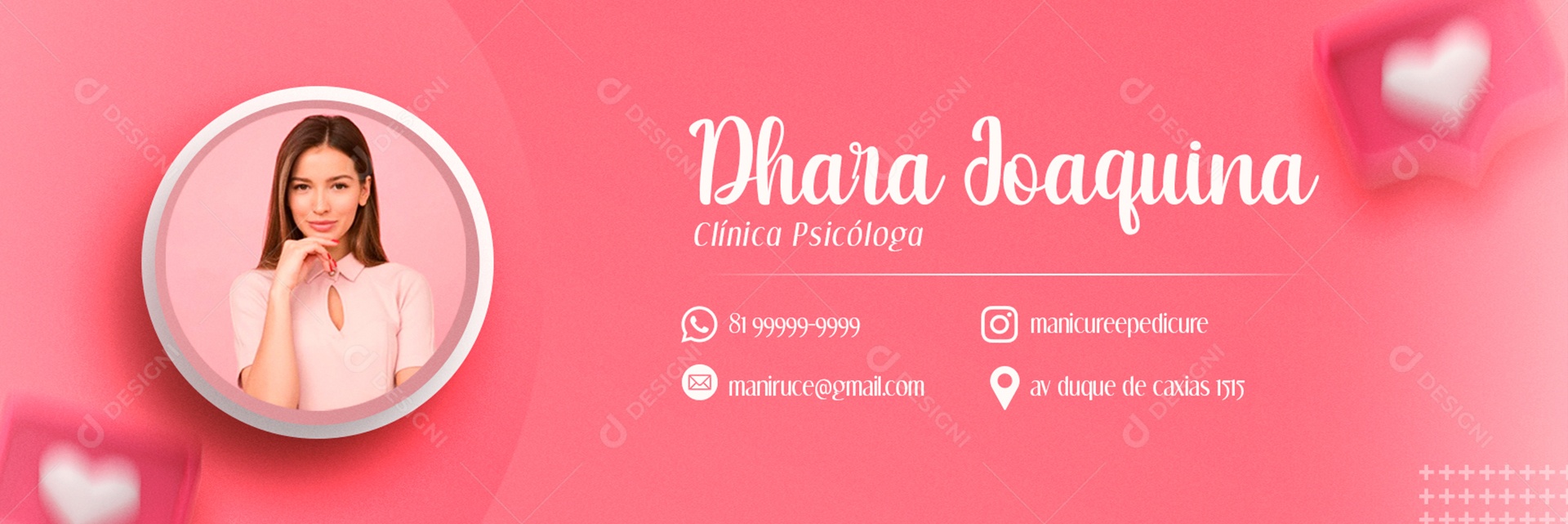 Assinatura de E-mail Clínica Psicóloga PSD Editável