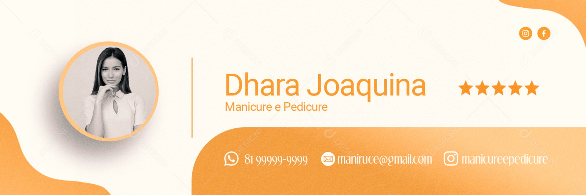 Assinatura de E-mail Cabelereira PSD Editável