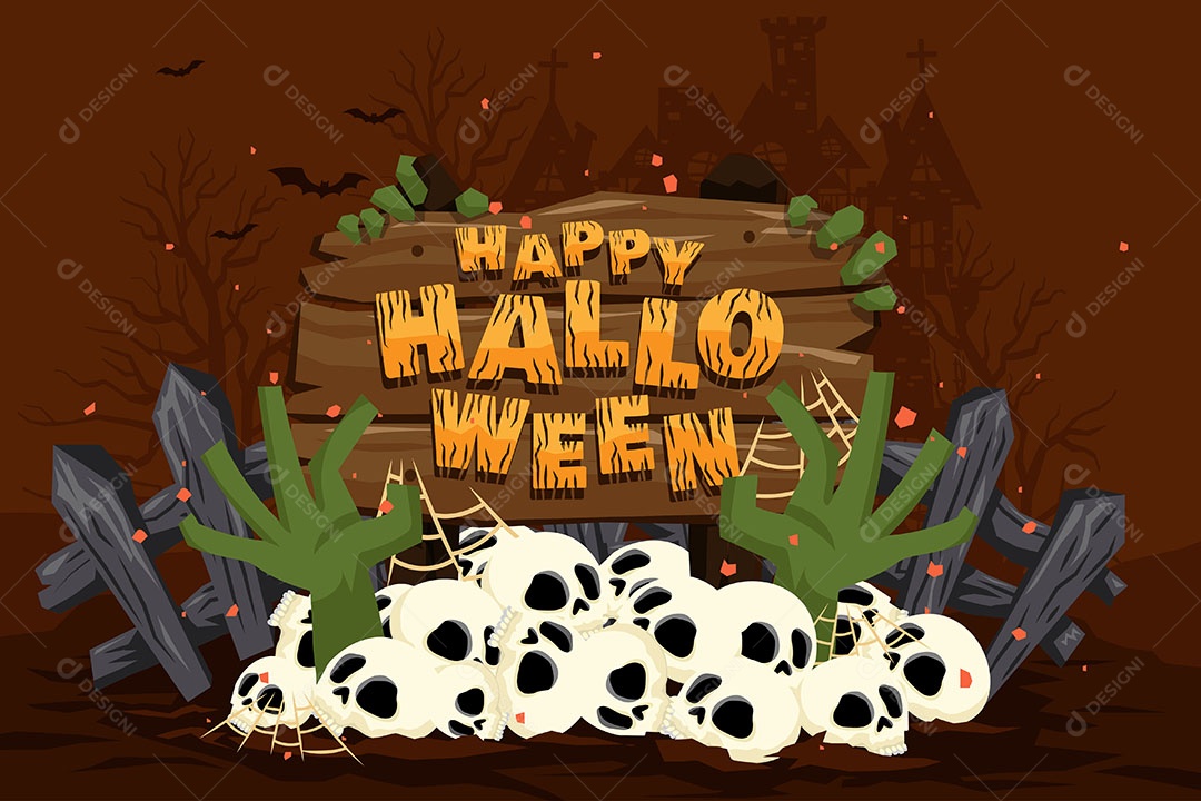 Feliz dia das bruxas doces ou travessuras Cartaz para convite