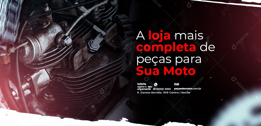 Capa de Facebook Motopeças PSD Editável