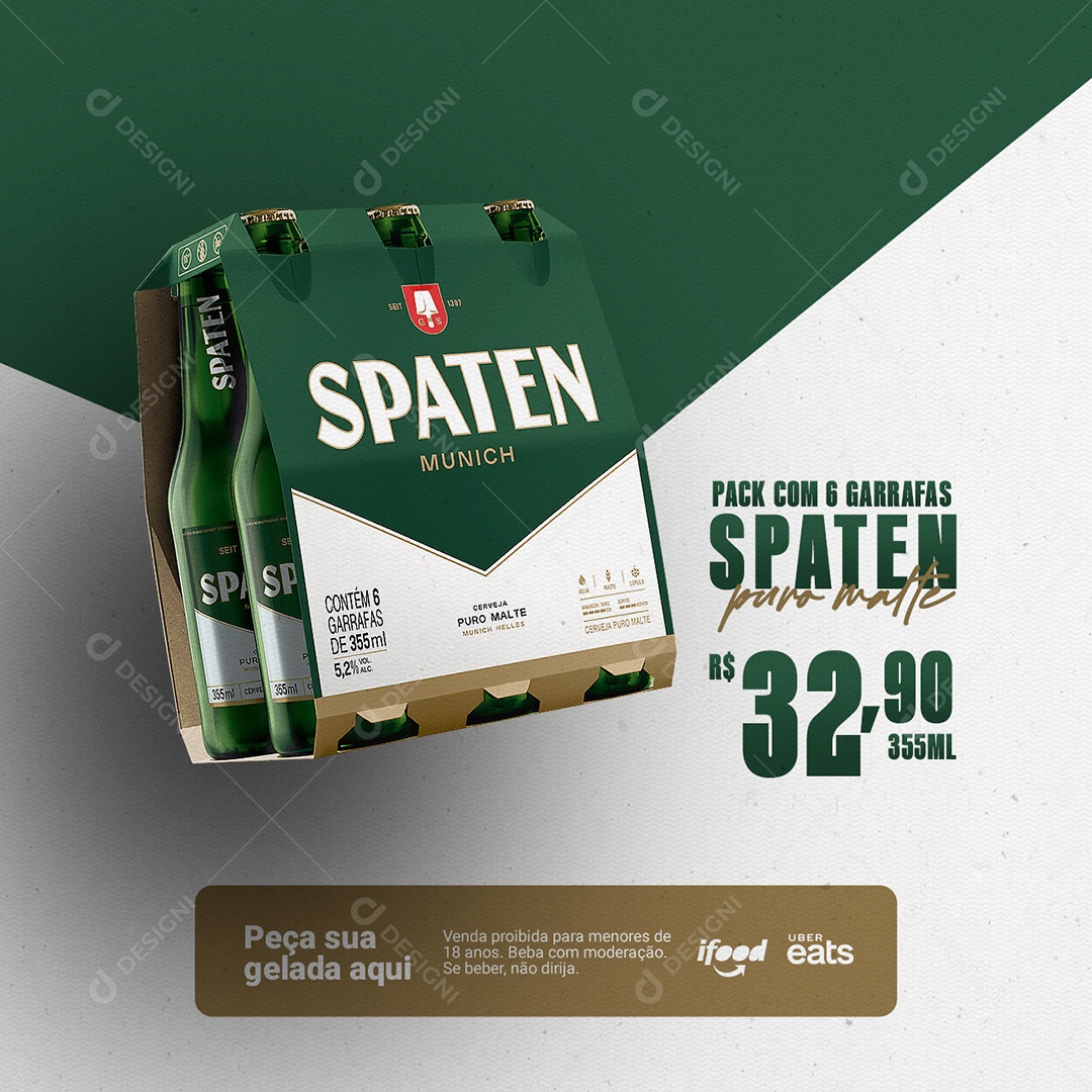 Cervejaria Spaten Distribuidora Social Media PSD Editável