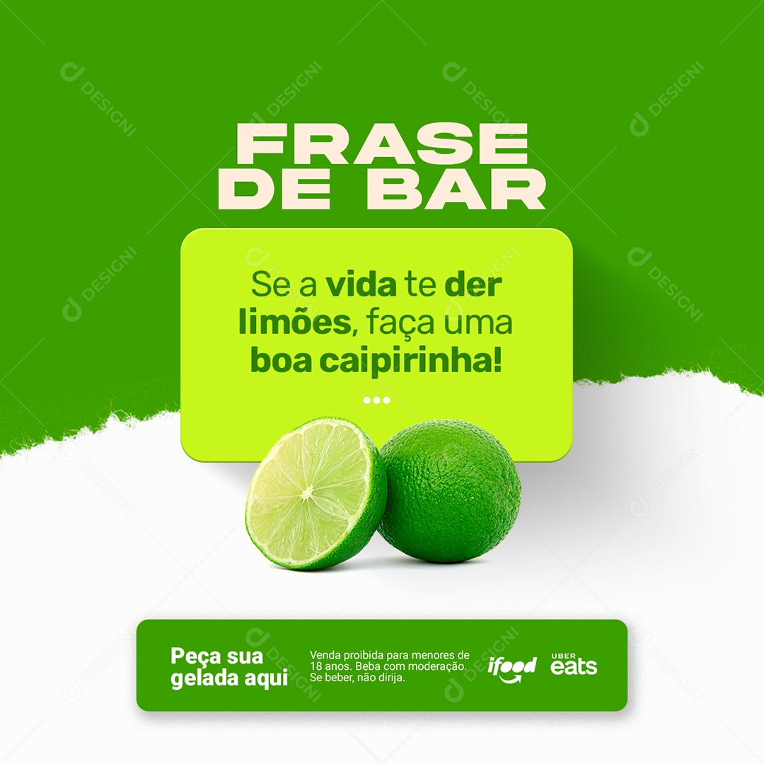 Se a Vida te Der Limões Faça Uma Boa Caipirinha Cervejaria Social Media PSD Editável